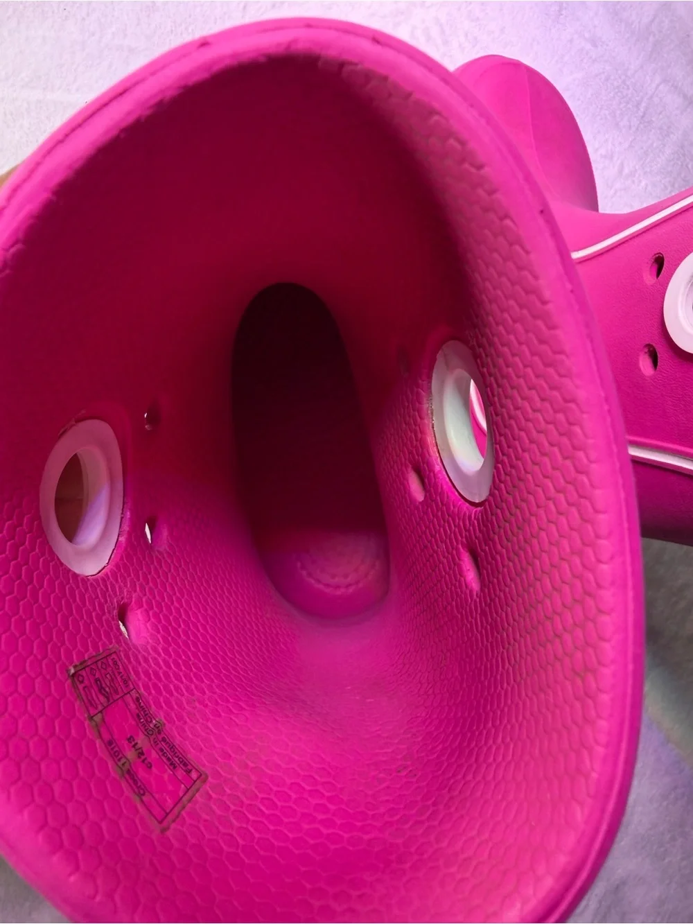 CROCS Kids Pink Rain Boot with White Trim